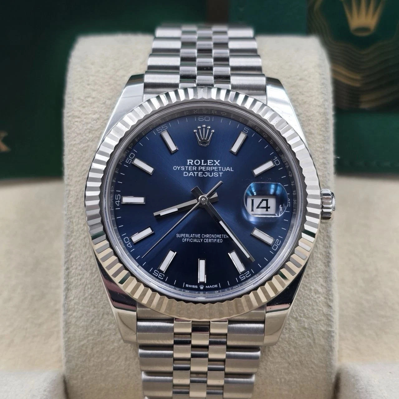 2023 PAPERS Rolex Datejust 41mm 126334 Stainless Steel Jubilee Blue Dial BOX