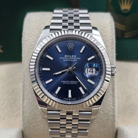 2023 PAPERS Rolex Datejust 41mm 126334 Stainless Steel Jubilee Blue Dial BOX