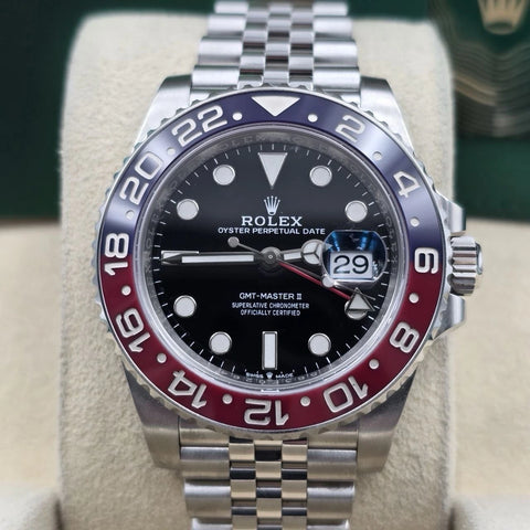 PAPERS 2023 Rolex GMT Master II Pepsi Red Blue Jubilee 126710BLRO Watch BOX