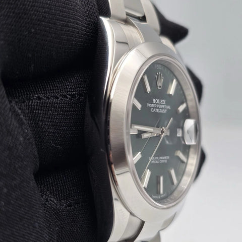 NEW 2025 Rolex Datejust 41mm Mint Green Steel Smooth Bezel Oyster 126300 UNWORN
