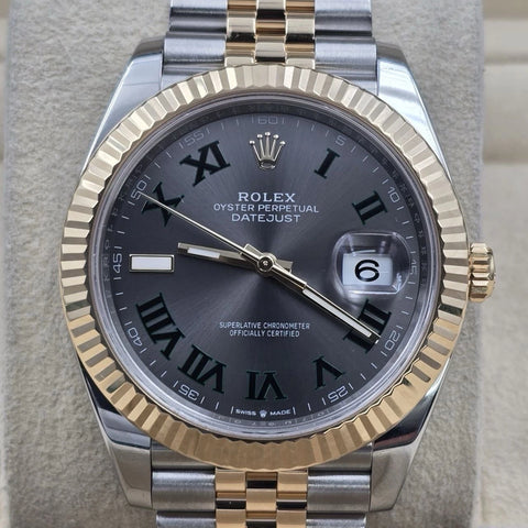 PAPERS 2024 Rolex Datejust 41mm Two Tone Wimbledon Dial Jubilee 126333 BOX