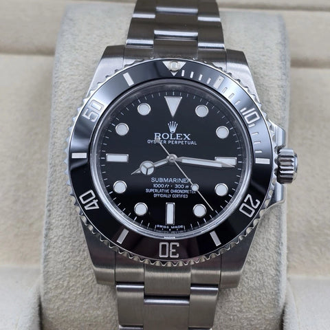 2016 PAPERS Rolex Submariner No-Date 114060 Black Ceramic 40mm Watch BOX