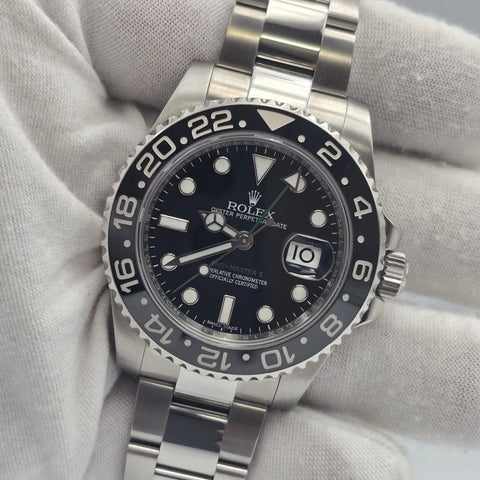 MINT Rolex GMT Master II Green Arrow 116710LN Steel Ceramic Black 40mm Watch