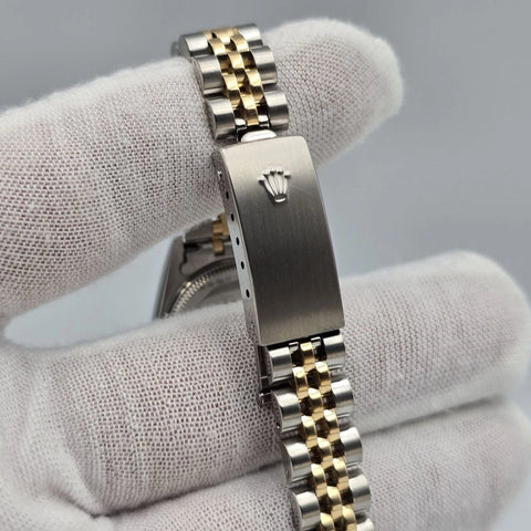 MINT PAPERS Rolex Datejust Gold Steel Fluted White Roman Jubilee 26mm 79173