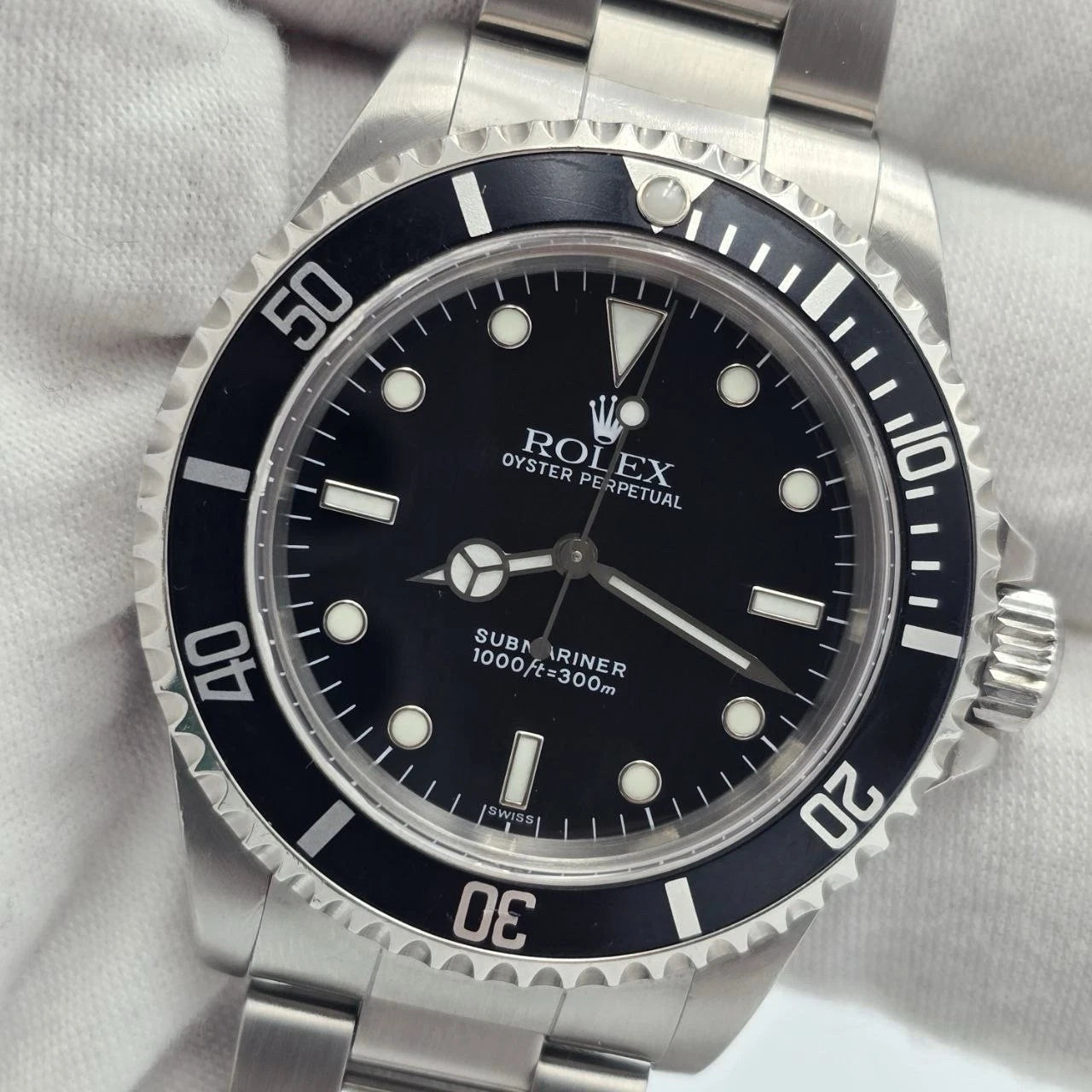 MINT Rolex Submariner No-Date BLACK Swiss ONLY Steel Oyster 40mm Watch 14060