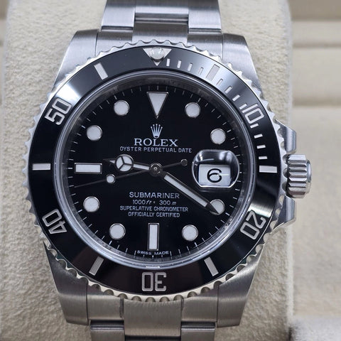 2015 PAPERS Rolex Submariner Date 116610LN Steel Black Ceramic 40mm Watch BOX