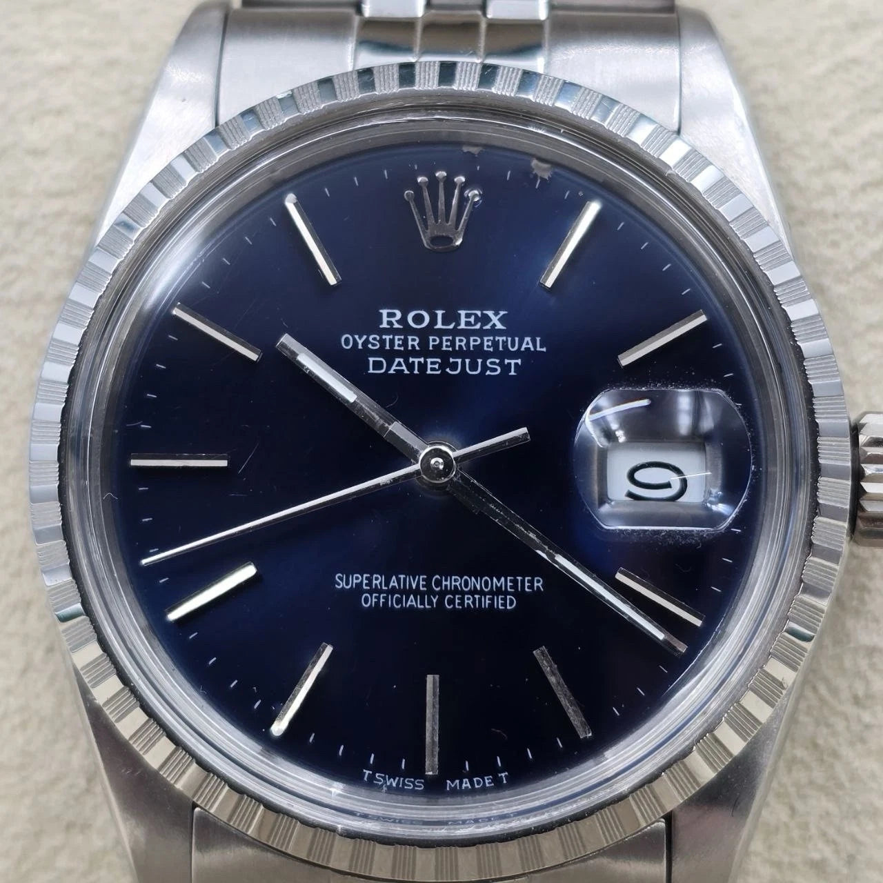 Rolex Datejust Stainless Steel FACTORY Blue Dial 36mm Automatic Watch 16030
