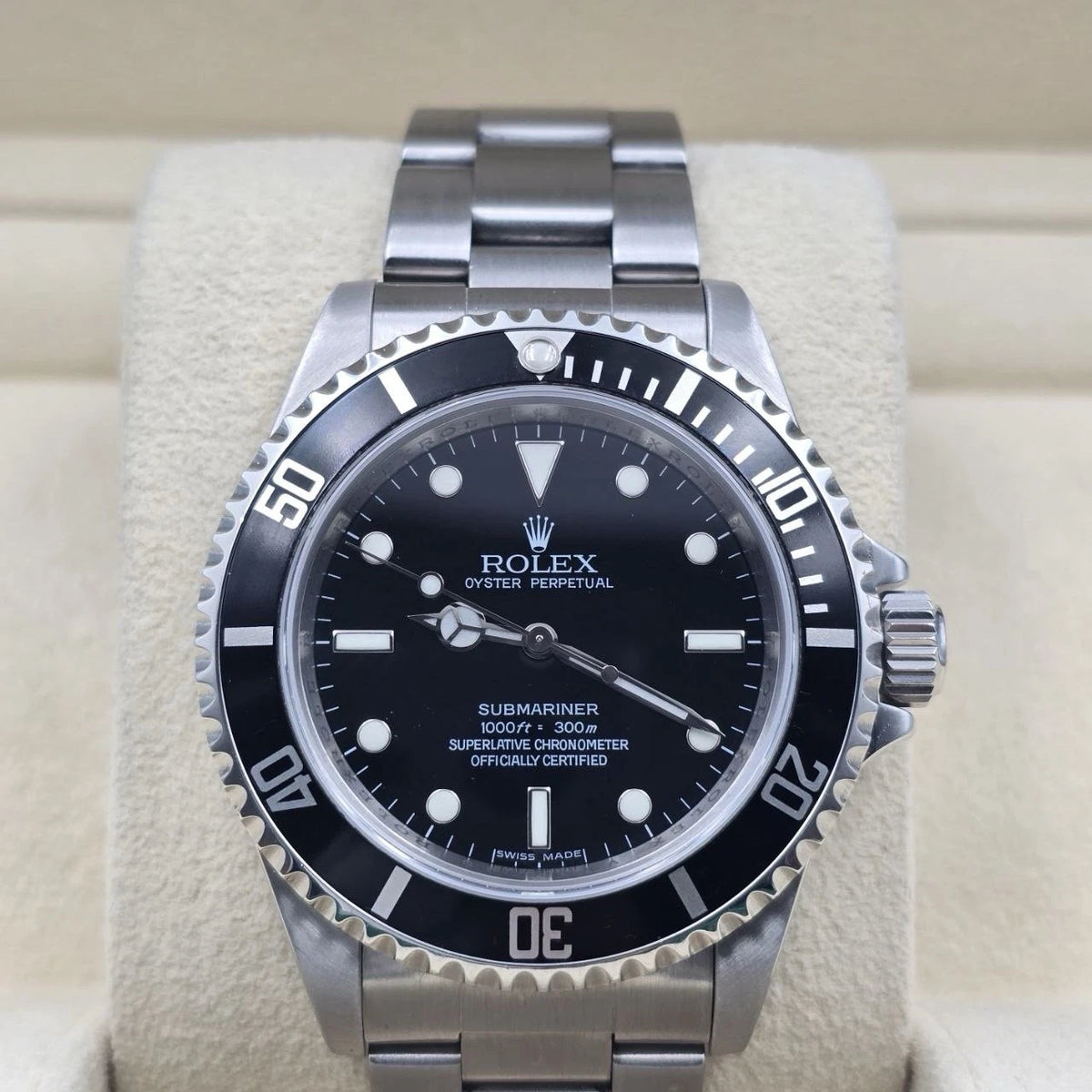 MINT 2009 Rolex Submariner No Date 14060M 4 Line REHAUT Black Dial 40mm Watch