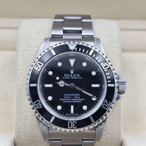 MINT 2009 Rolex Submariner No Date 14060M 4 Line REHAUT Black Dial 40mm Watch