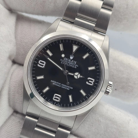 MINT Rolex Explorer I 14270 Automatic 36mm Steel Black Dial Watch