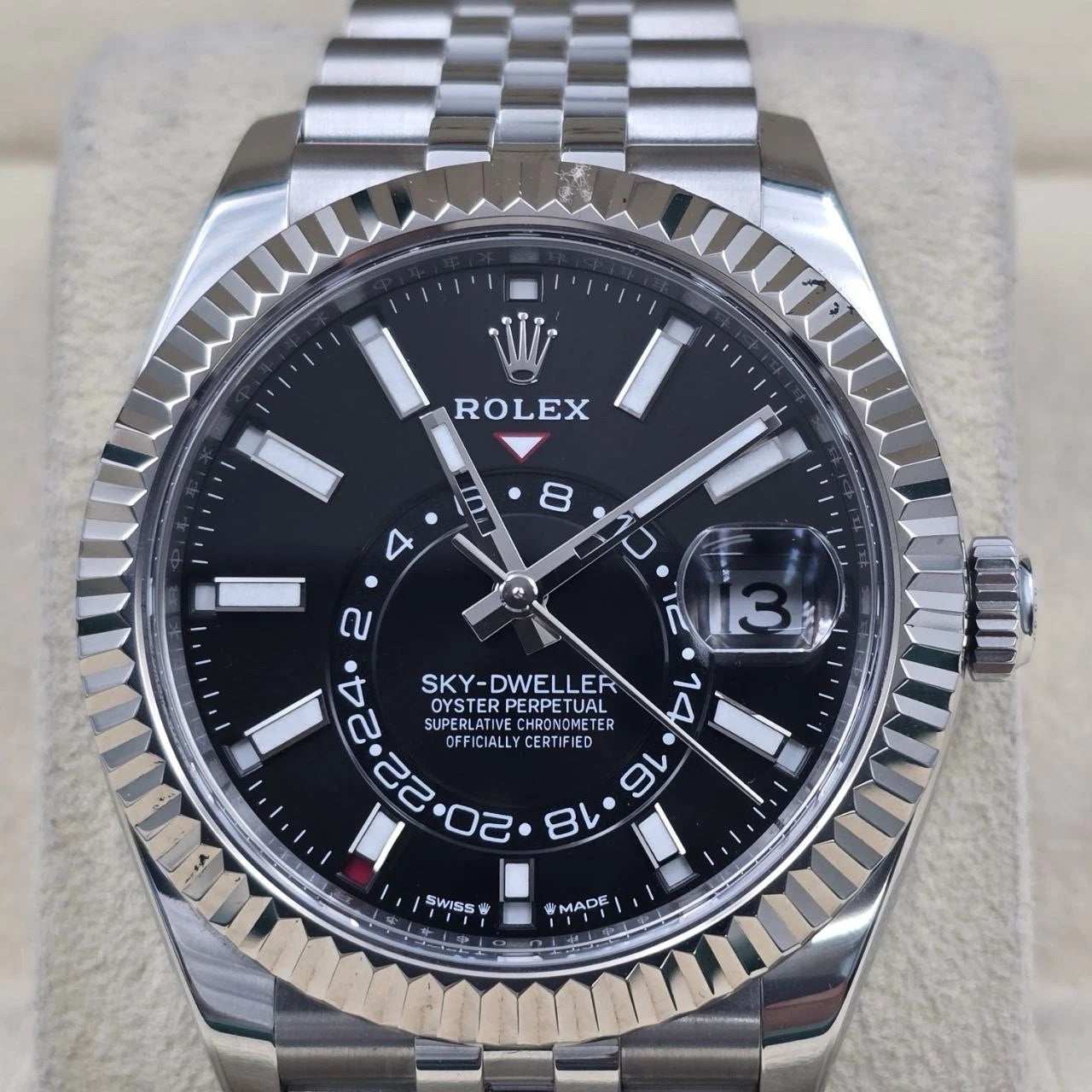 MINT 2024 PAPERS Rolex Sky-Dweller 42mm Black Dial Jubilee Bracelet 336934 BOX