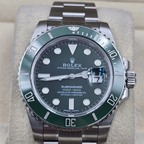 PAPERS 2014 MINT Rolex Submariner Hulk 116610LV Green 40mm Ceramic Watch BOX