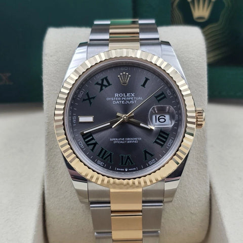 PAPERS 2025 Rolex Datejust 41mm Two Tone Wimbledon Dial Oyster 126333 BOX