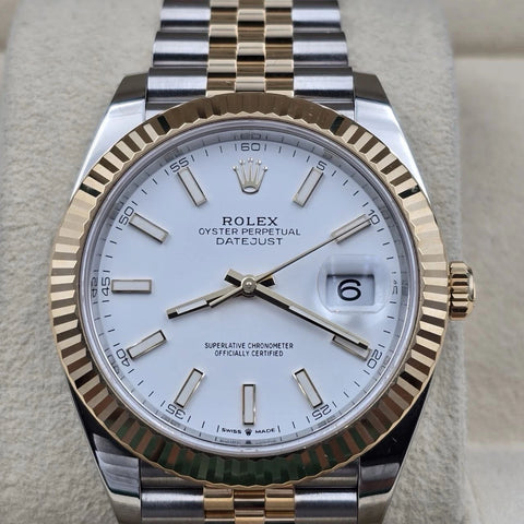 MINT PAPERS 2024 Rolex DateJust 41mm Two Tone White Dial Jubilee 126333 BOX
