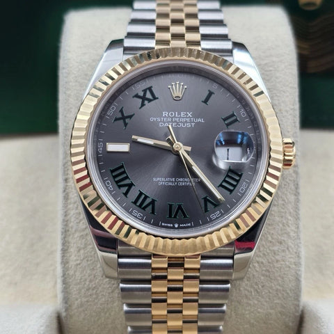 PAPERS 2024 Rolex Datejust 41mm Two Tone Wimbledon Dial Jubilee 126333 BOX