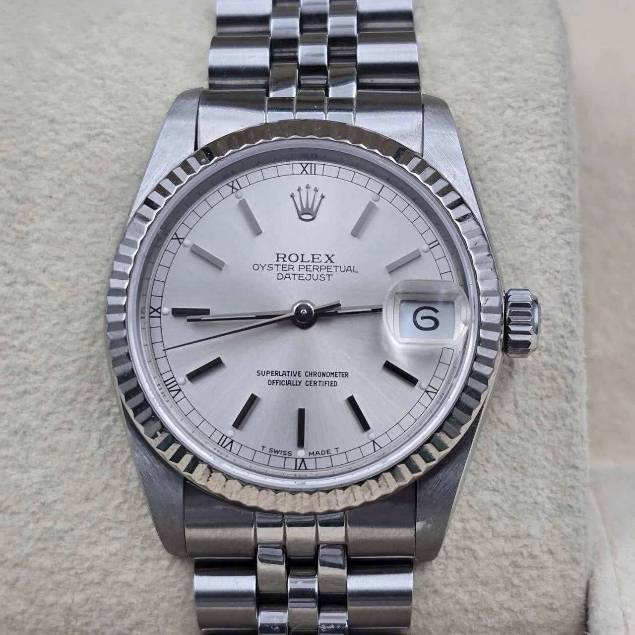 2020 RSC Rolex Datejust 31mm 68274 Silver Dial Steel Jubilee 18k Fluted Bezel