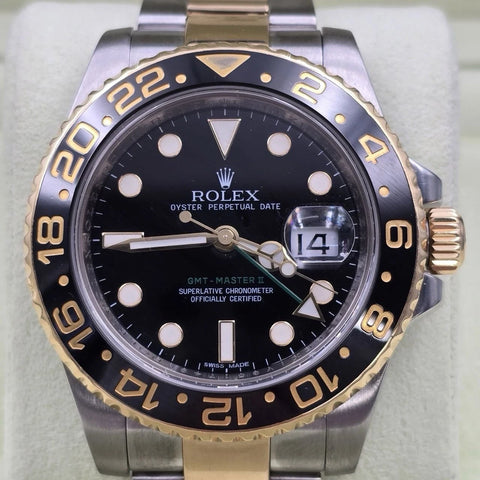 2010 PAPERS Rolex GMT-Master II 116713LN Ceramic Two Tone 40mm Watch BOX