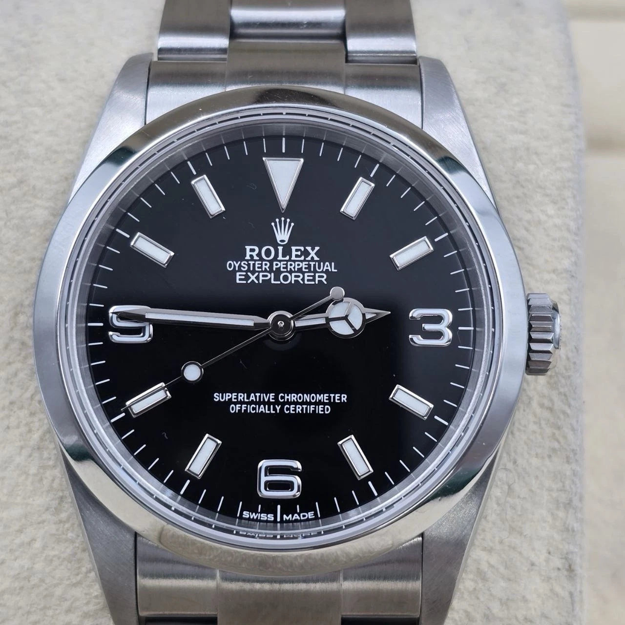 PAPERS 2005 Rolex Explorer l 114270 Men's Automatic 36mm Steel Black Dial Watch