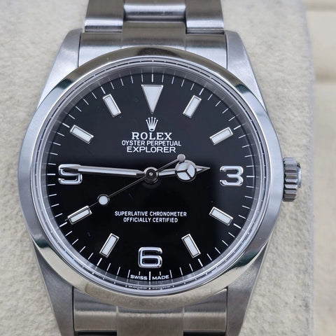 PAPERS 2005 Rolex Explorer l 114270 Men's Automatic 36mm Steel Black Dial Watch