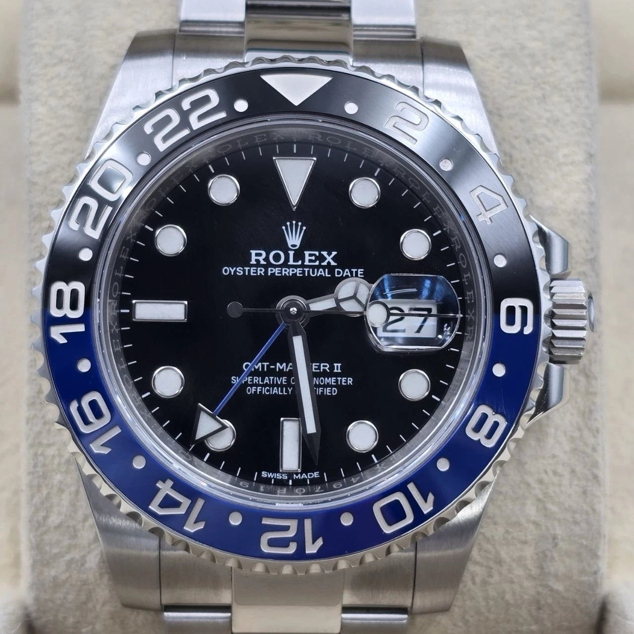 PAPERS 2017 Rolex GMT Master II 116710BLNR Steel Ceramic Batman Watch BOX