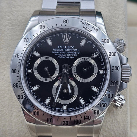 PAPERS 2014 Rolex Cosmograph Daytona 116520 Black Fat Buckle 40mm Watch BOX