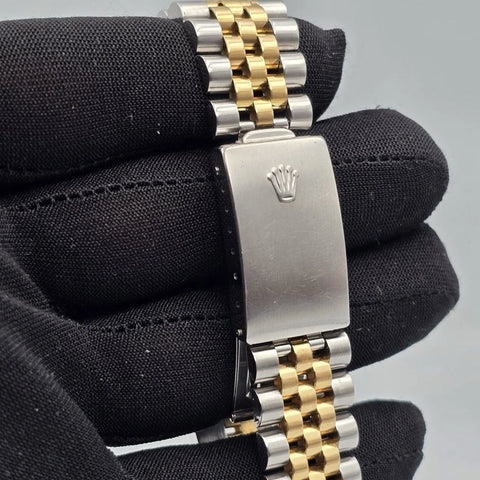 Rolex Datejust 16233 Two Tone Jubilee Bracelet Ivory Dial NO HOLES 36mm Watch