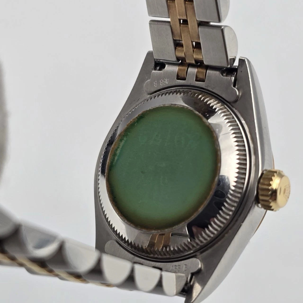 Rolex Lady Datejust 26mm Yellow Gold Steel Factory Rhodium Diamond Dial 69173