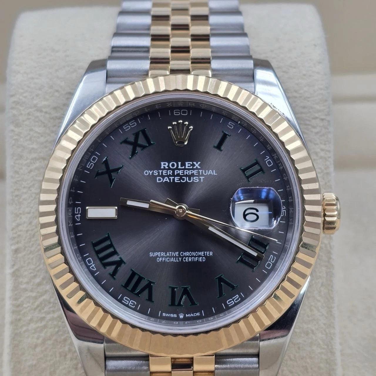 PAPERS 2019 Rolex Datejust 41mm Two Tone Wimbledon Dial Jubilee 126333 BOX