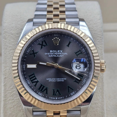 PAPERS 2019 Rolex Datejust 41mm Two Tone Wimbledon Dial Jubilee 126333 BOX