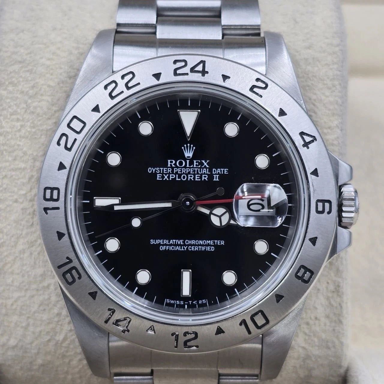 Rolex Explorer II Black 16570 Stainless Steel Oyster Date Watch 40mm