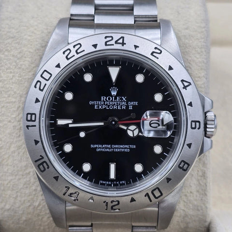 Rolex Explorer II Black 16570 Stainless Steel Oyster Date Watch 40mm