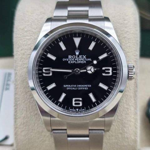 2021 PAPERS Rolex Explorer Black Dial Stainless Steel 36mm Watch 124270 BOX