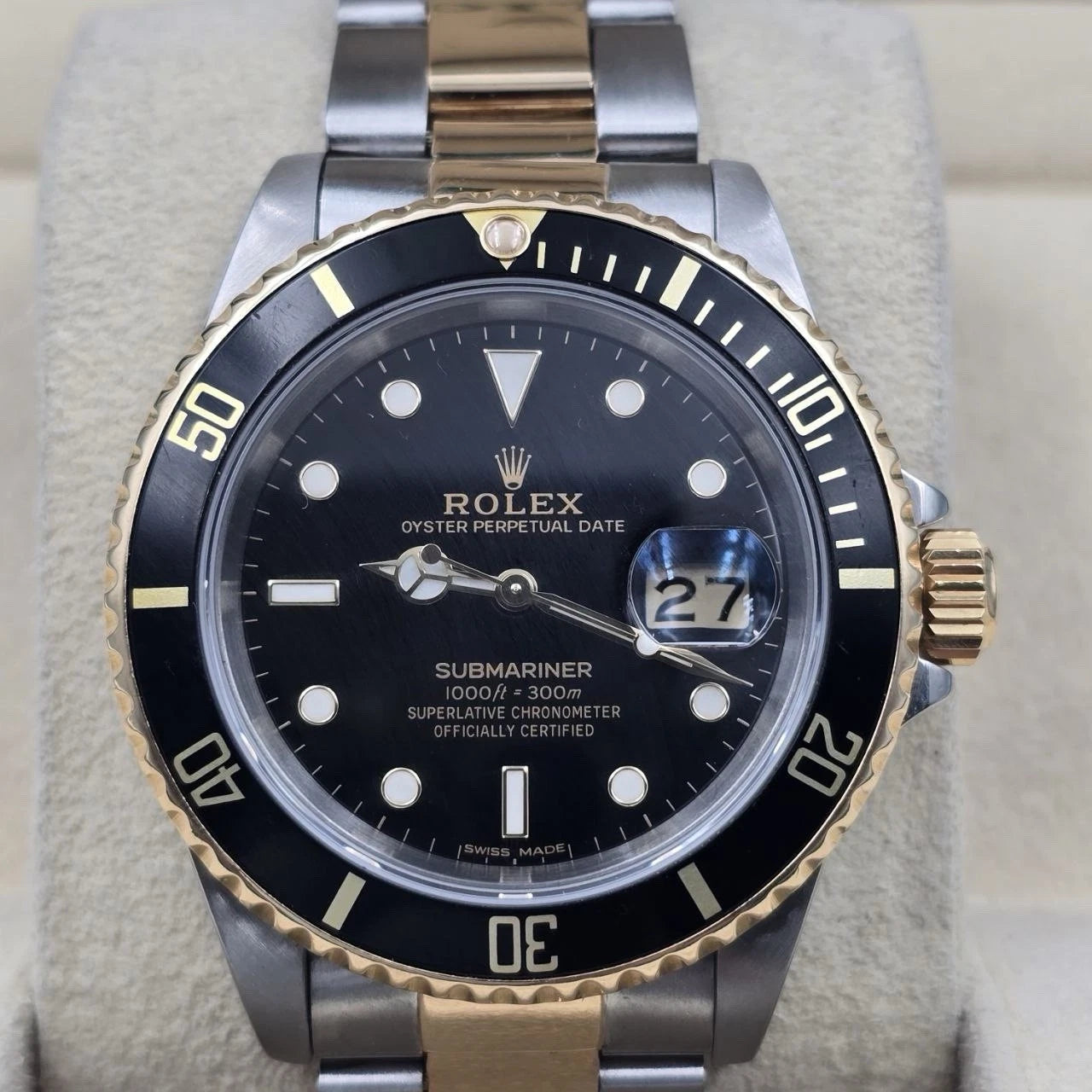 2020 RSC Rolex Submariner Date Black Yellow Gold Steel 40mm Watch 16613