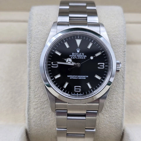 MINT 2002 PAPERS Rolex Explorer l 114270 36mm Stainless Steel Black Dial Watch