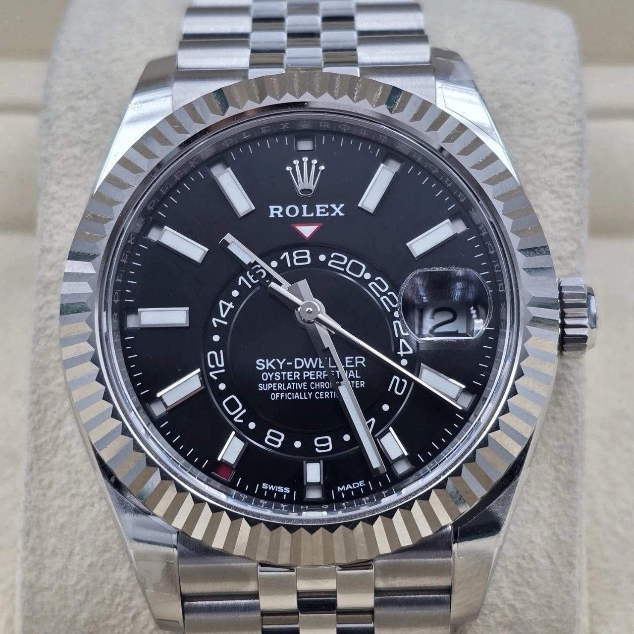 MINT 2023 PAPERS Rolex Sky-Dweller 42mm Black Dial Jubilee Bracelet 336934 BOX