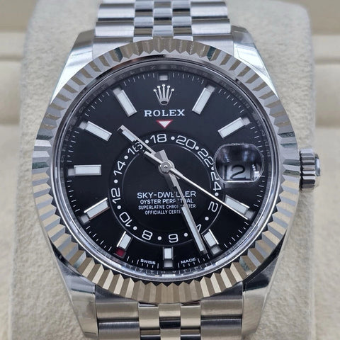 MINT 2023 PAPERS Rolex Sky-Dweller 42mm Black Dial Jubilee Bracelet 336934 BOX