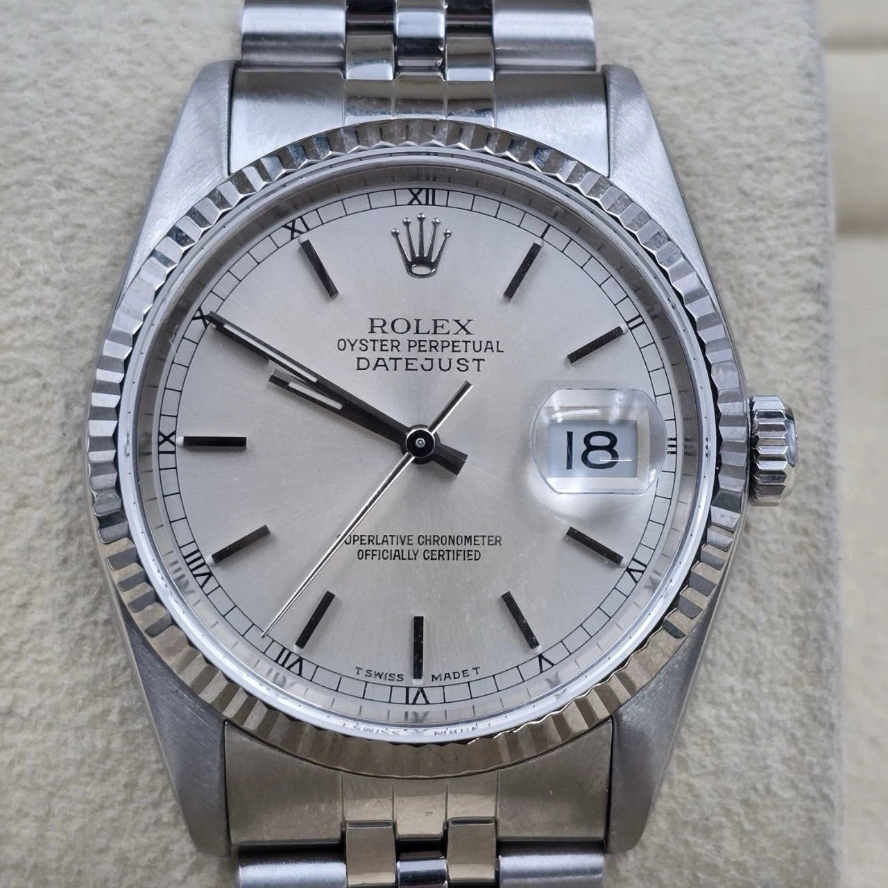 Rolex Datejust Silver Dial Stainless Steel Jubilee 16234 36mm Watch