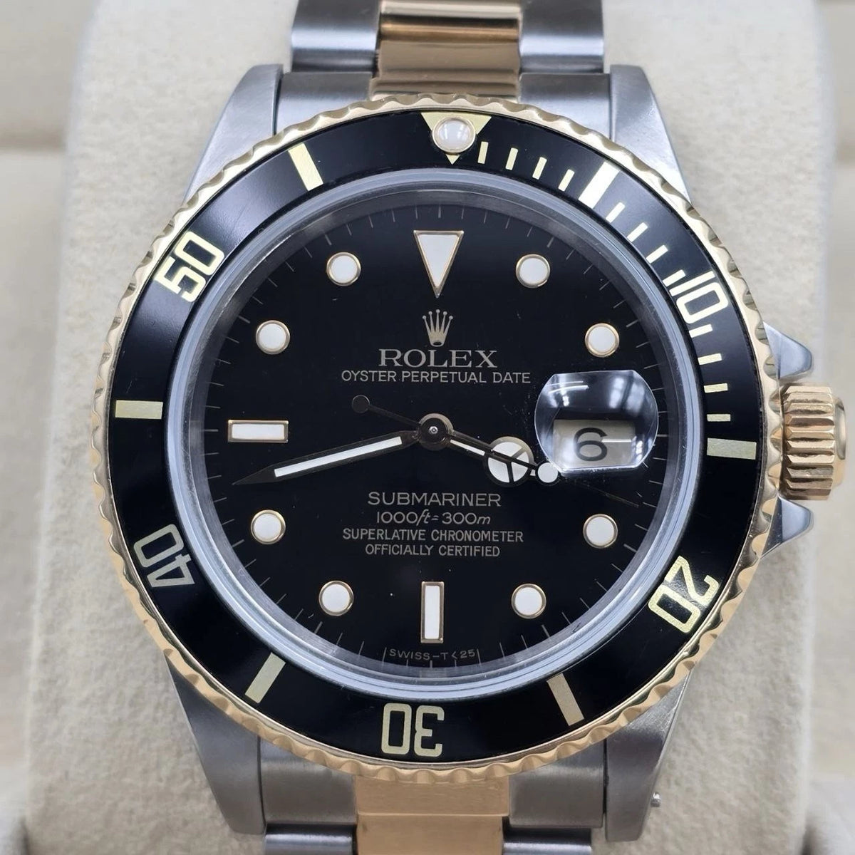 Rolex Submariner Date 16803 Black Dial Yellow Gold Two Tone Steel Oyster 40mm