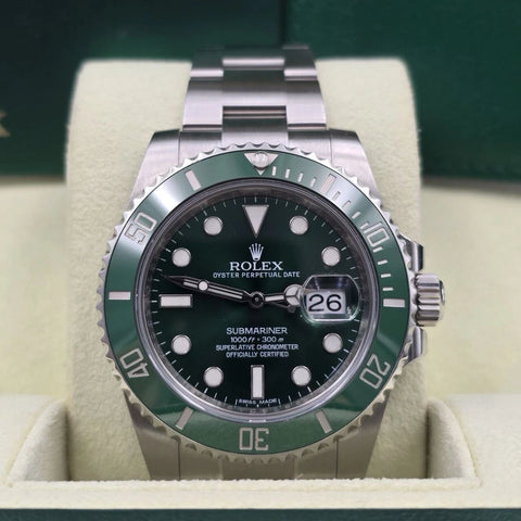 2013 PAPERS Rolex Submariner Hulk 116610LV Green 40mm Ceramic Watch BOX