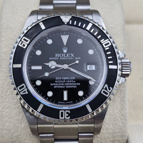 PAPERS 2005 Rolex Sea-Dweller 16600 Stainless Steel Black Dial 40MM Watch + RSC