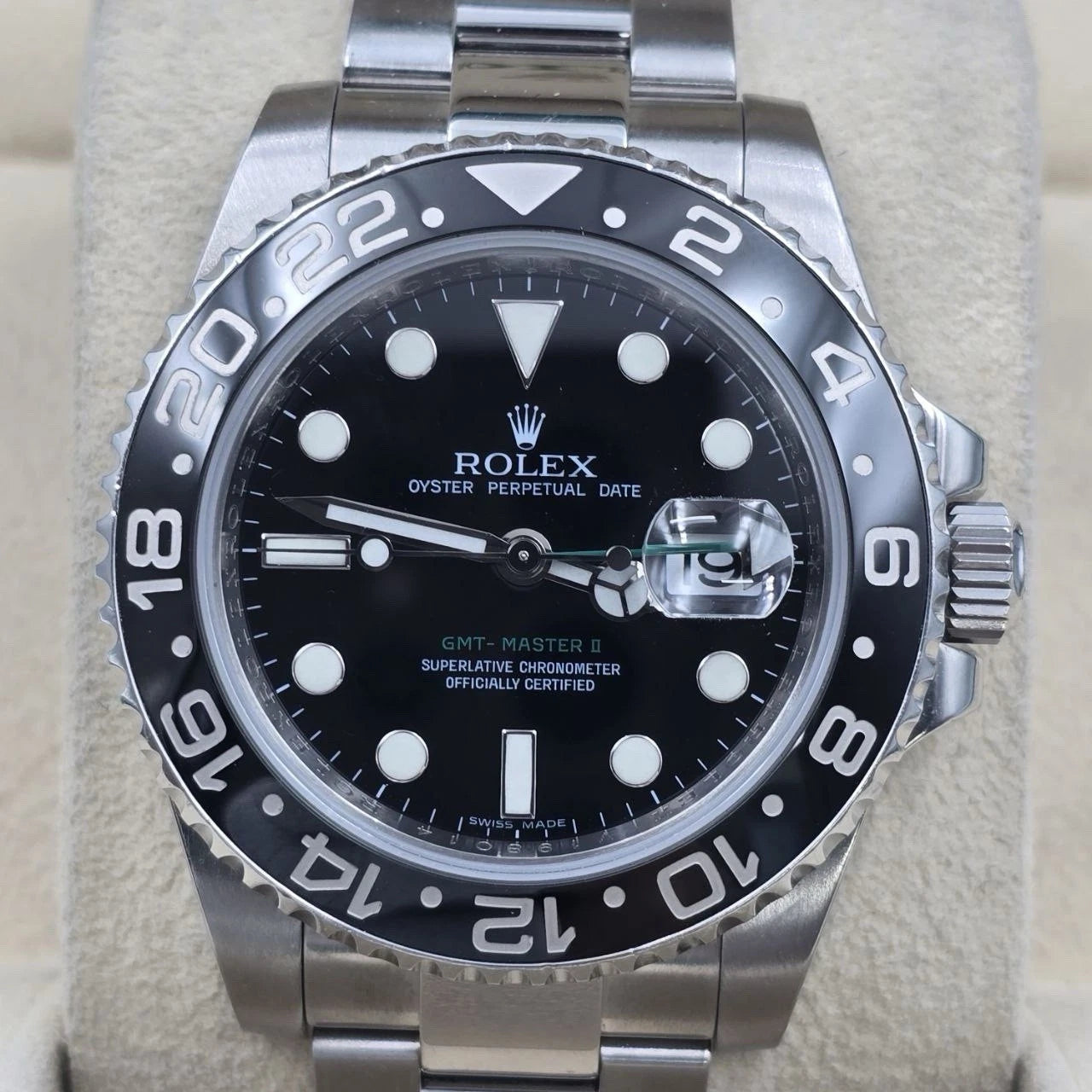 PAPERS 2010 Rolex GMT Master II 116710LN Steel Ceramic Black 40mm Watch BOX