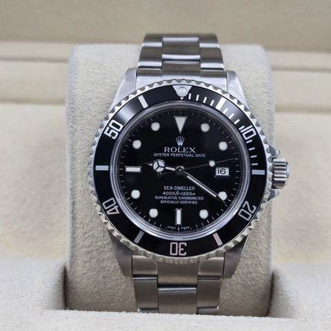 2007 PAPERS Rolex Sea-Dweller 16600 Stainless Steel Black Dial 40mm Watch
