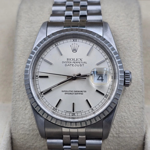 PAPERS MINT Rolex Datejust Steel Automatic 36mm Silver Dial Jubilee Watch 16220