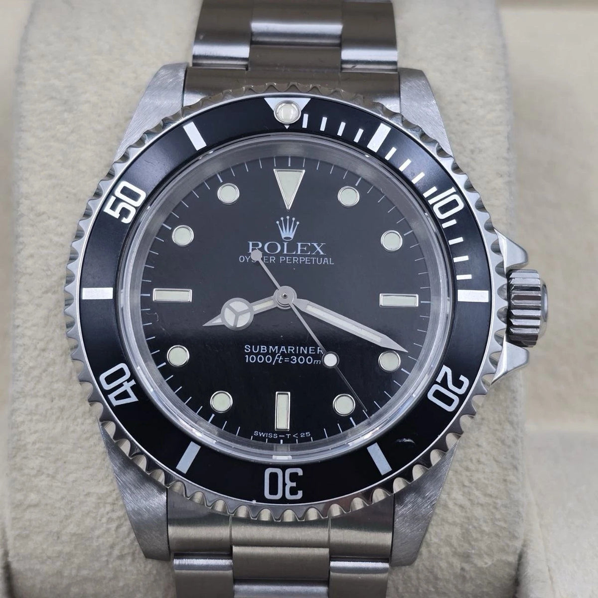 Rolex Submariner No-Date BLACK Tritium Dial Steel Oyster 40mm Watch 14060