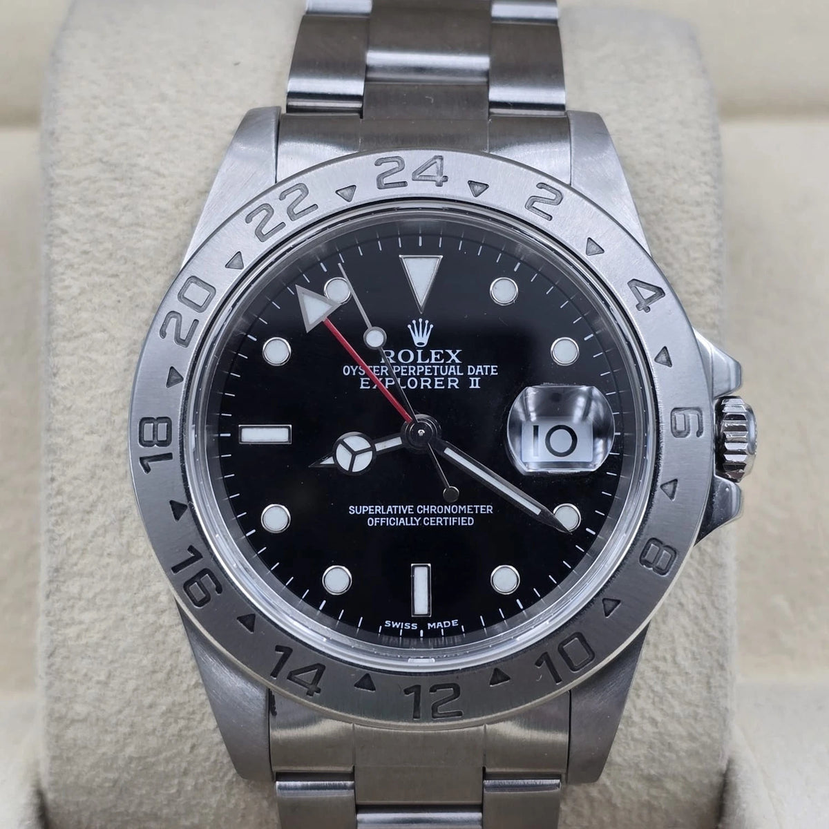 Rolex Explorer II Black 16570 Stainless Steel Oyster Date Watch 40mm