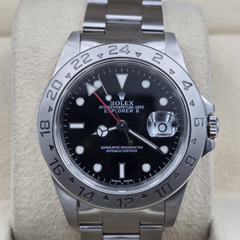 Rolex Explorer II Black 16570 Stainless Steel Oyster Date Watch 40mm