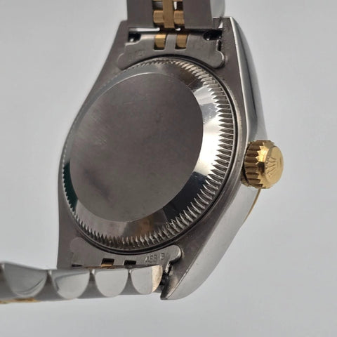 PAPERS Rolex Lady Datejust 18K Gold Steel Champagne NO HOLES Diamond Dial 69173