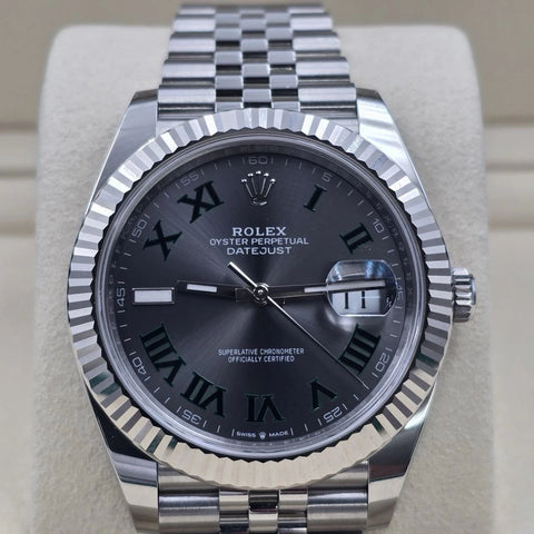 NEW 2025 Rolex Datejust 41mm 126334 Steel Jubilee Gray Wimbledon Dial UNWORN