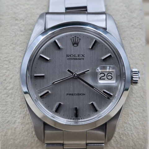 2022 RSC Rolex Oyster Date Precision 6694 Stainless Steel 34mm Silver Dial Watch
