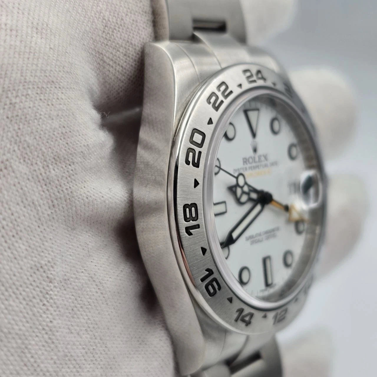 2012 PAPERS Rolex Explorer II Stainless Steel White Orange 42mm Watch 216570 BOX